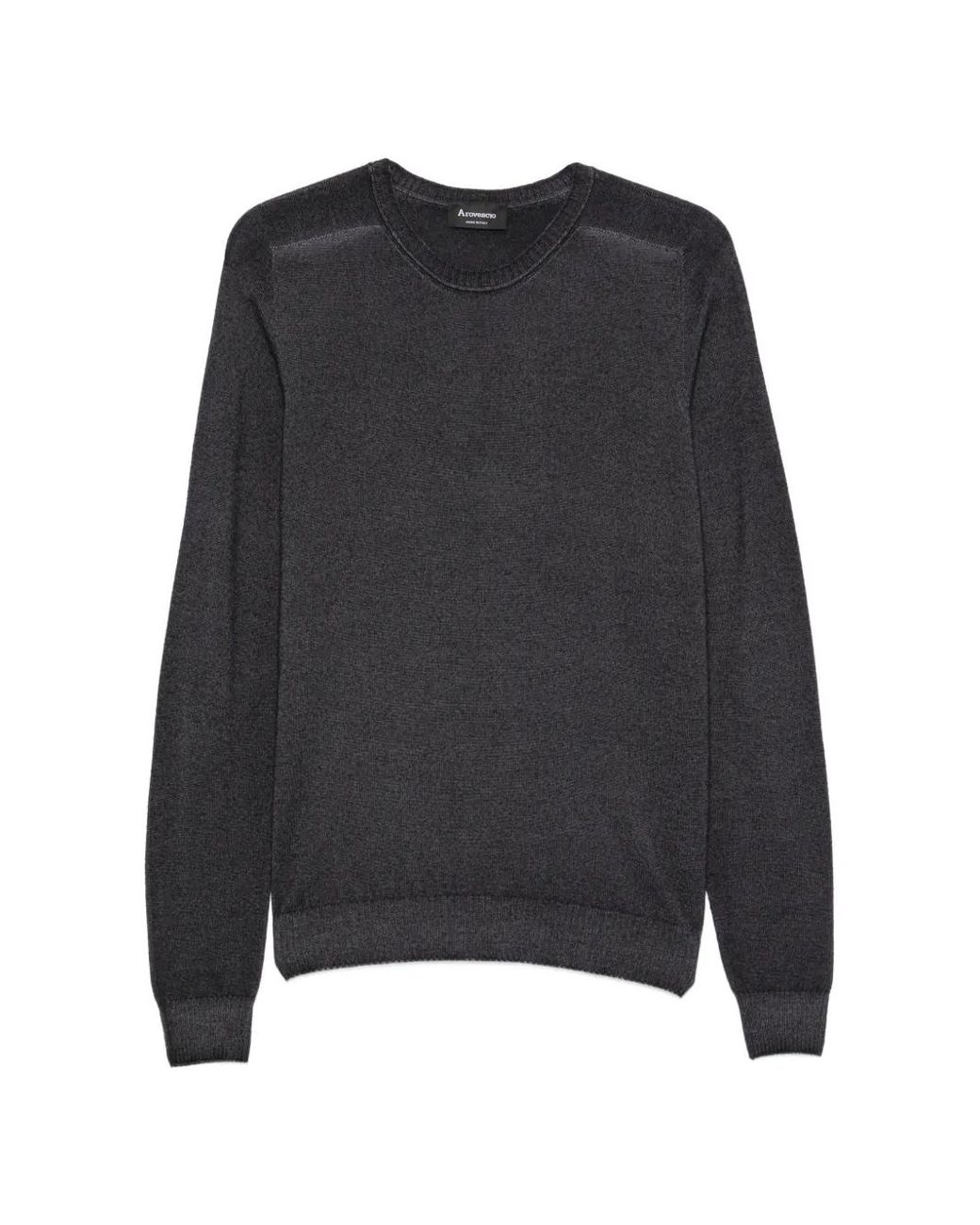 AROVESCIO Black Crew-Neck Long-Sleeve Knit for men