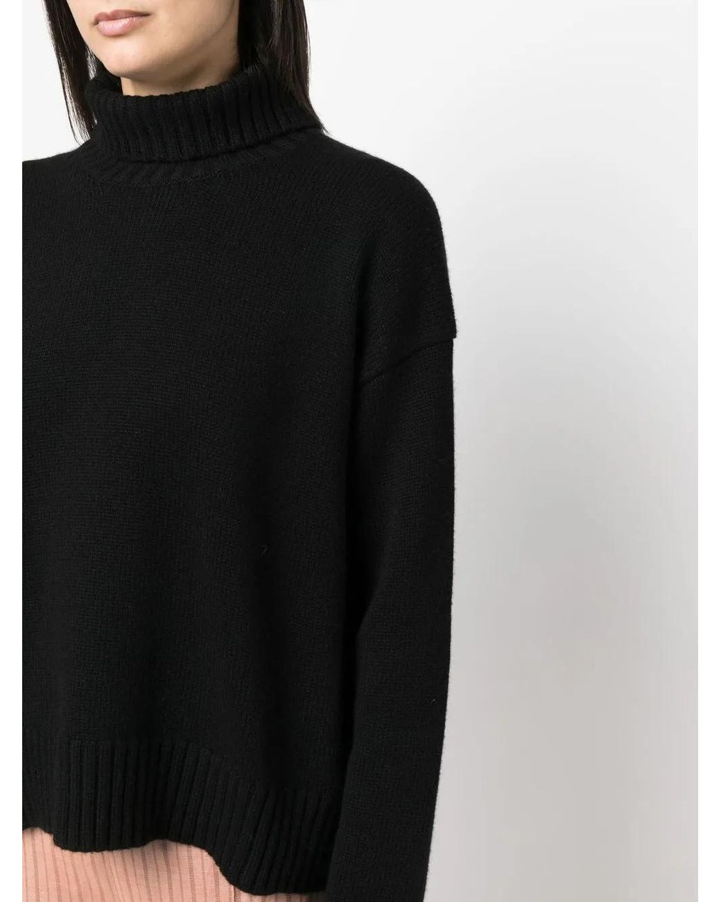 Jil Sander Black Roll-Neck Loose-Fit Jumper