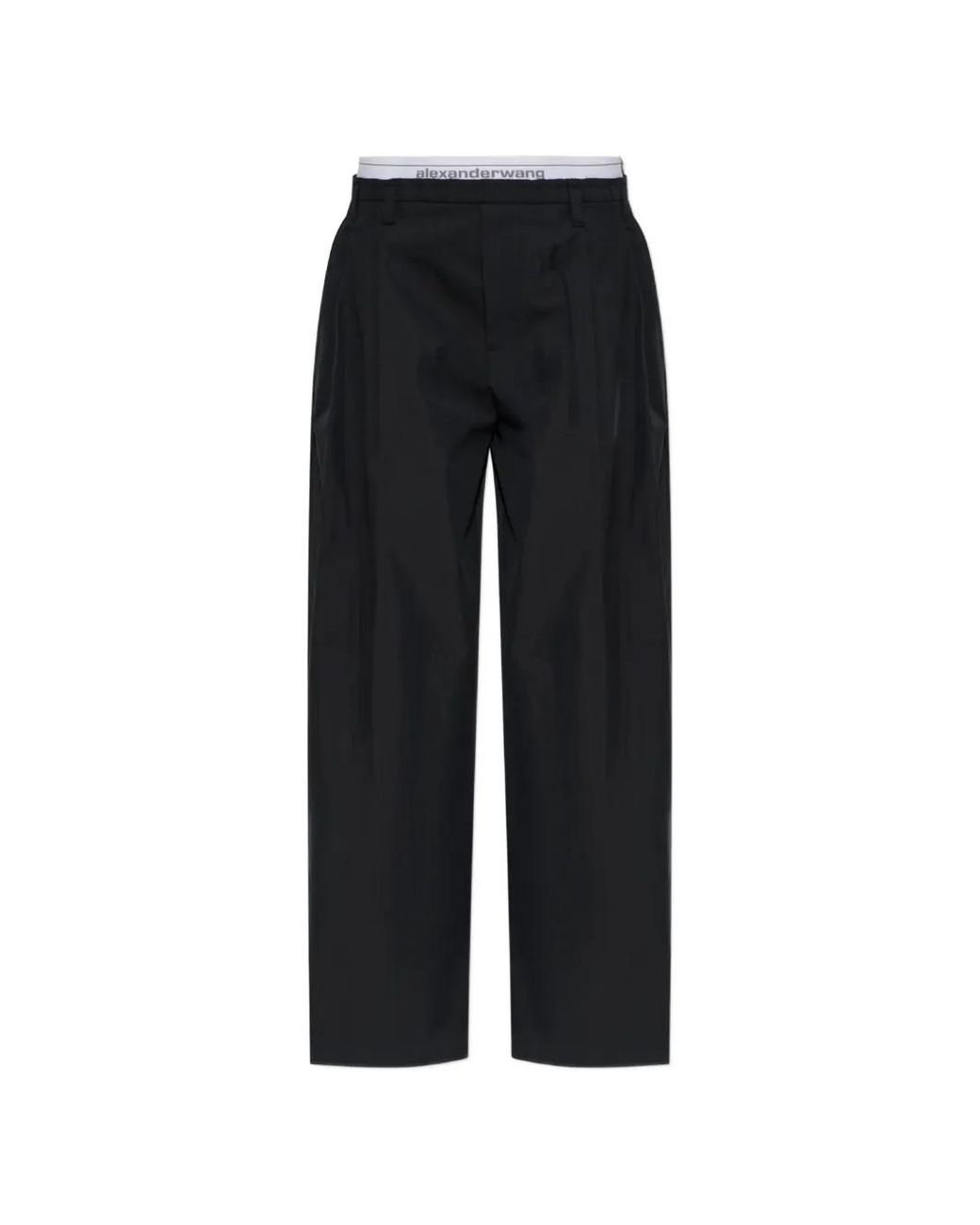 Alexander Wang Black Pantalon Court À Taille À Logo