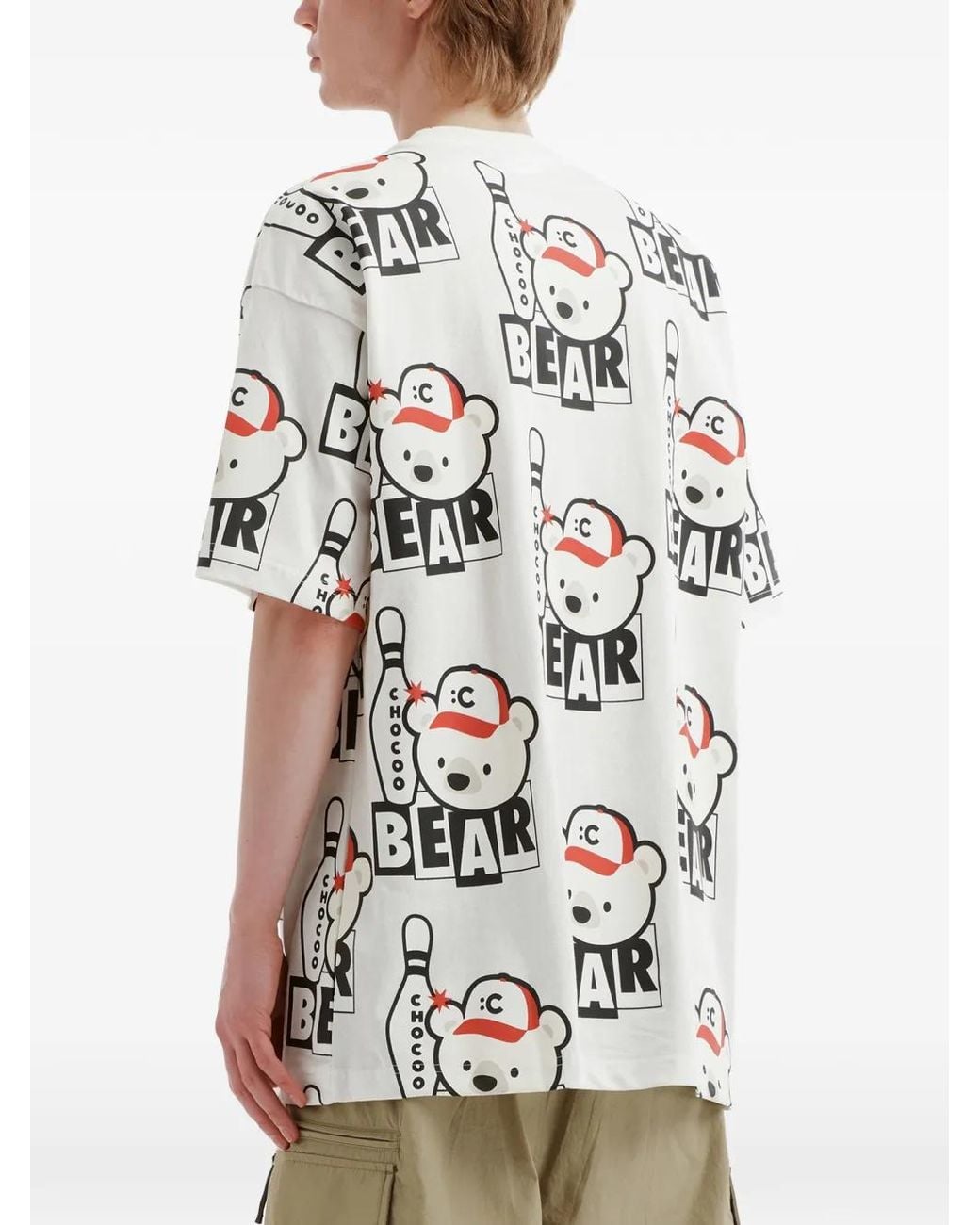 Chocoolate White T-Shirt Imprimé Bowling for men