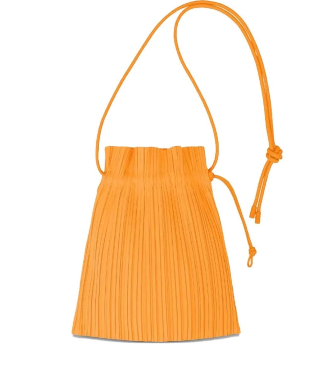 Pleats Please Issey Miyake Mini Pleated Cross Body Bag in Orange | Lyst