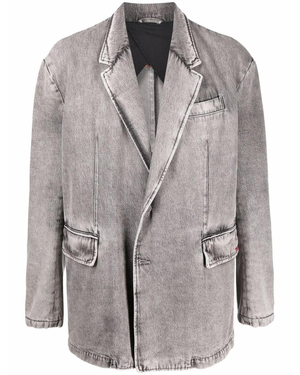 DIESEL Gray Fashion Show Denim Blazer for men