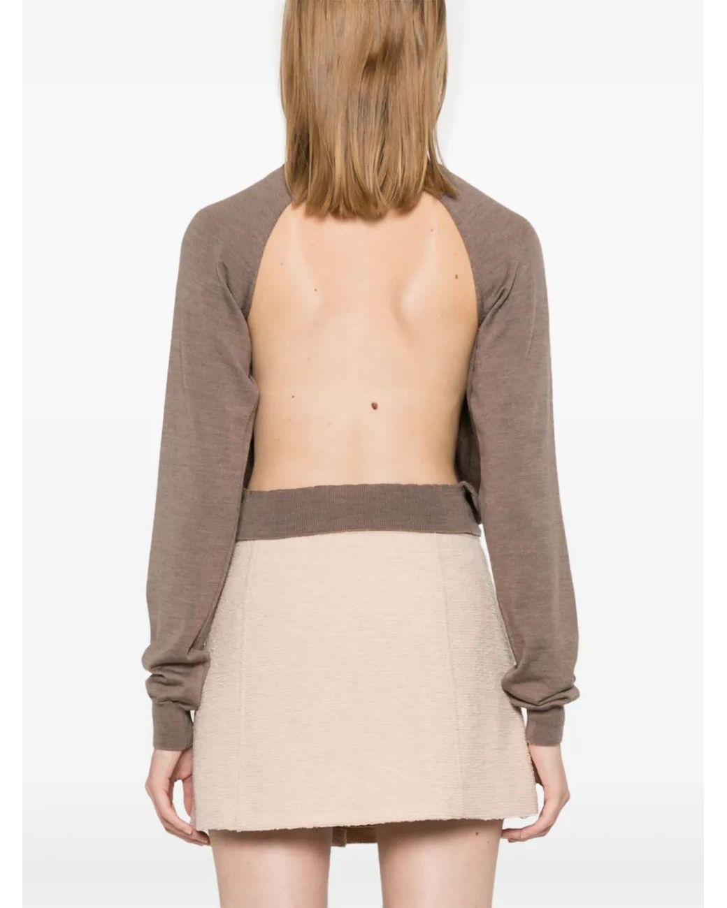 Moschino Brown Open-Back Cardigan