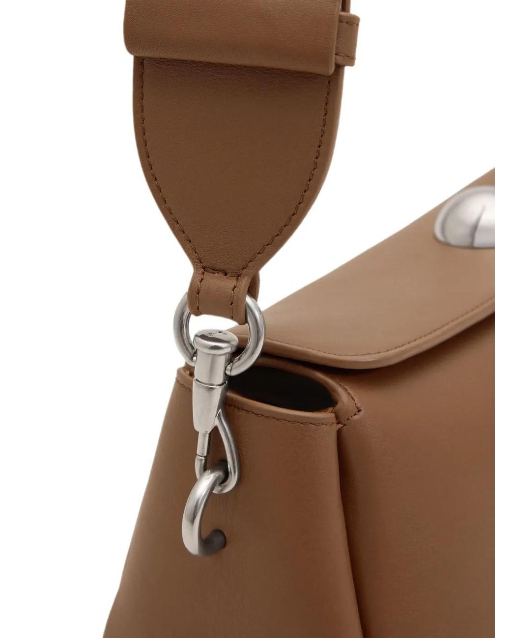 AMI Brown Cow Leather Carrousel Bag