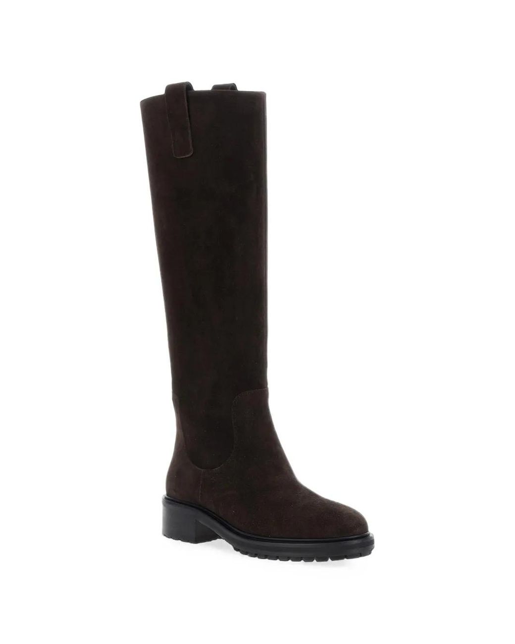 Aeyde Black Suede Knee-High Boots