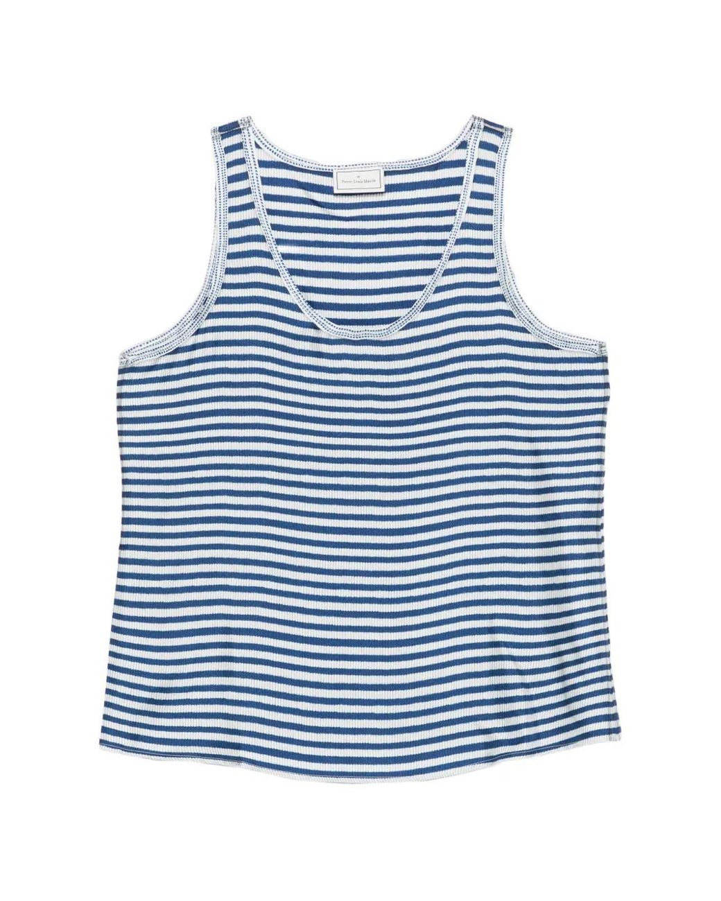 Pierre Louis Mascia Blue Aloe Striped Top