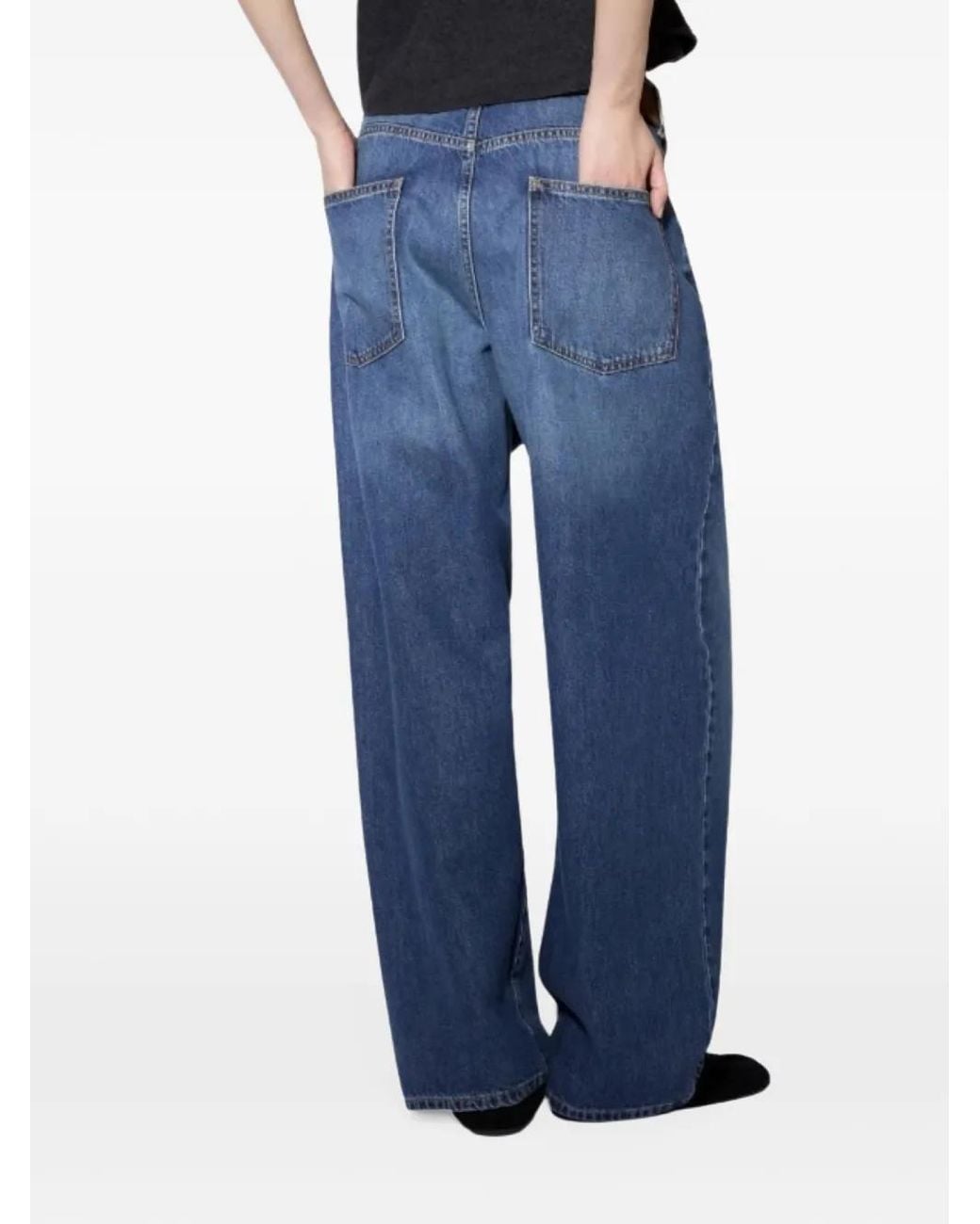 Liviana Conti Blue Sheldon Faded-Effect Straight-Leg Jeans