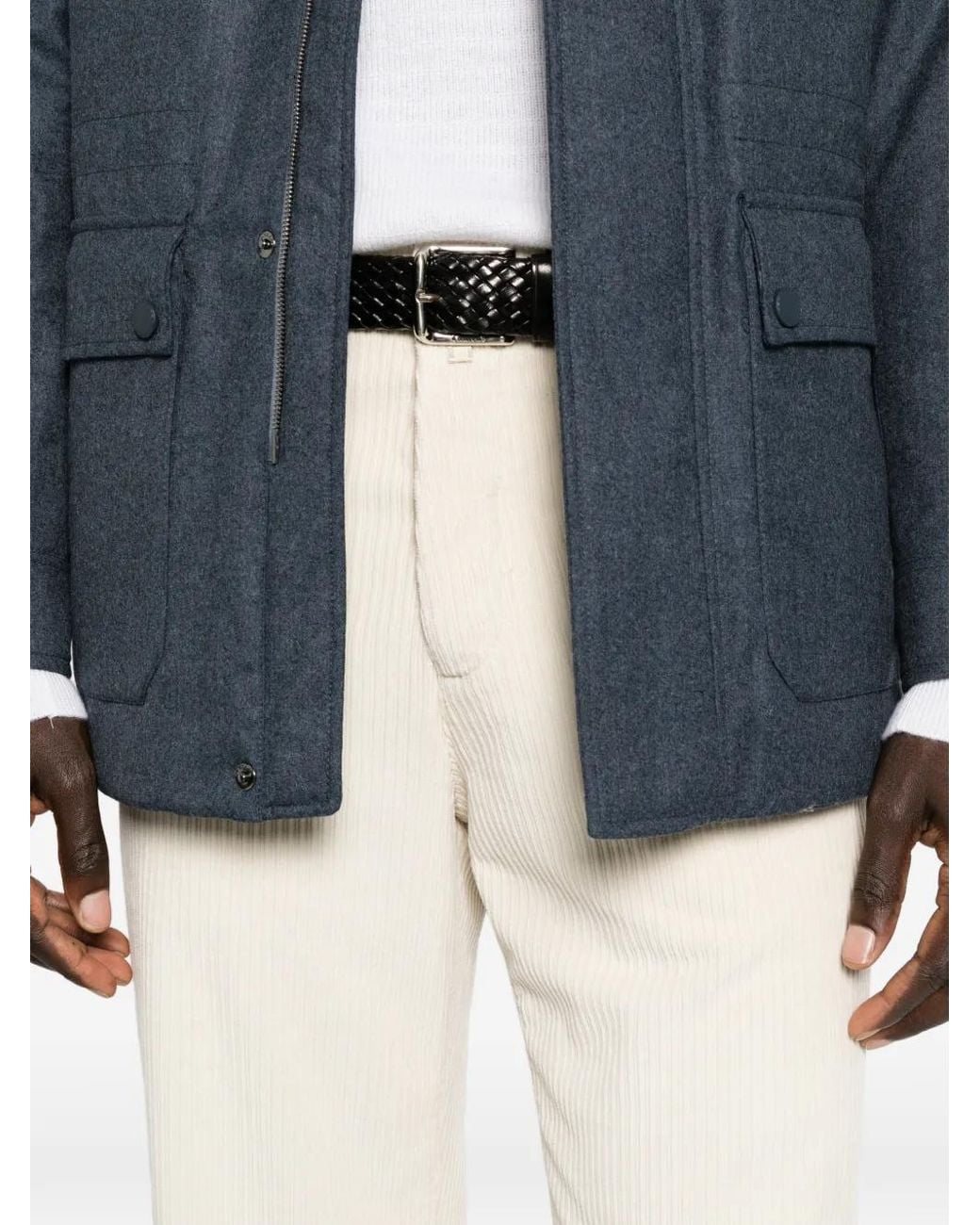 Jacob Cohen White Pantalon Droit Justin En Velours Côtelé for men