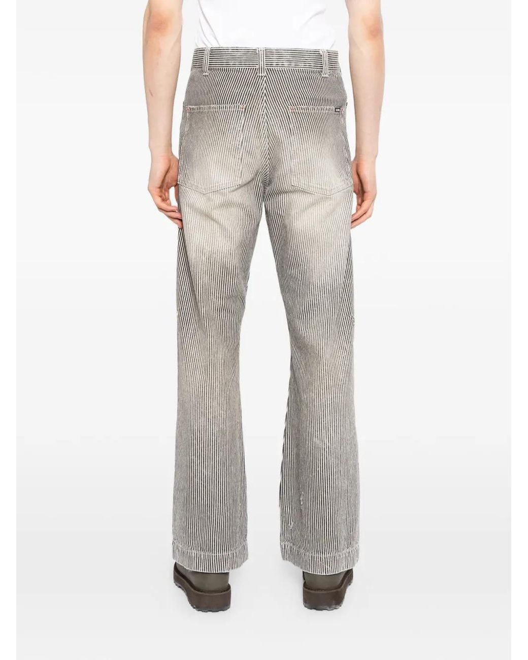 KAMIYA Gray Jean Droit À Rayures for men