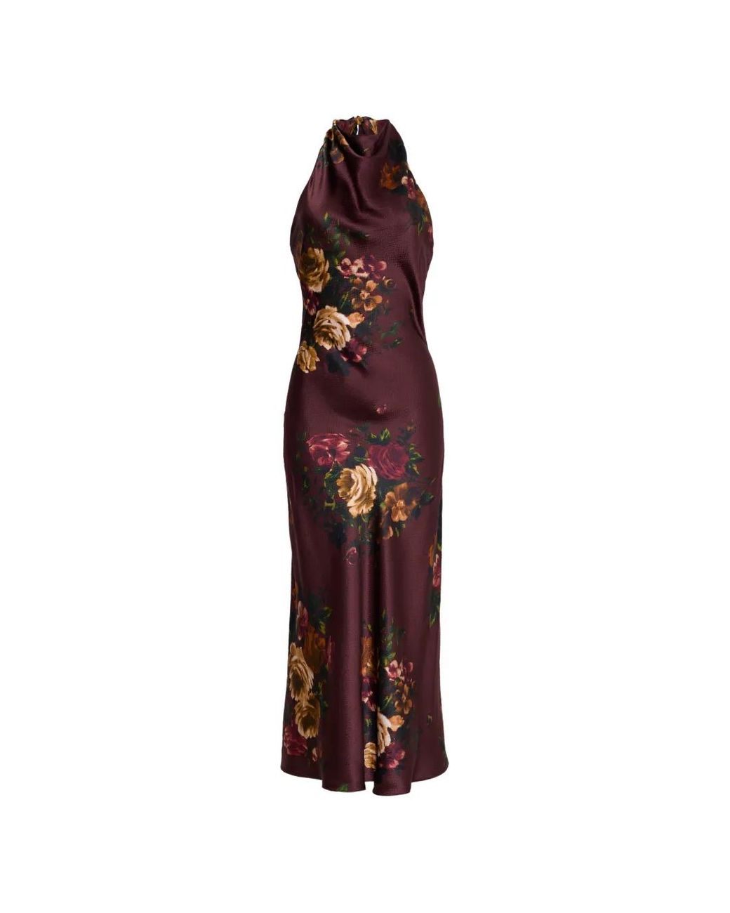 Cara Cara Purple Fara Floral-Print Silk Maxi Dress