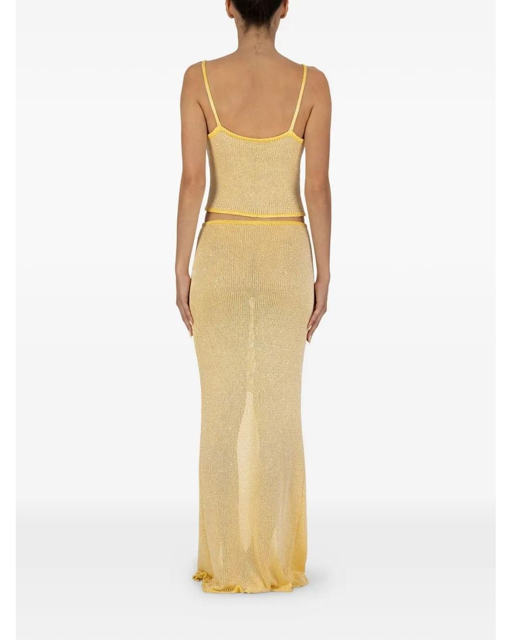 Paramidonna Yellow Bruna Slit Skirt