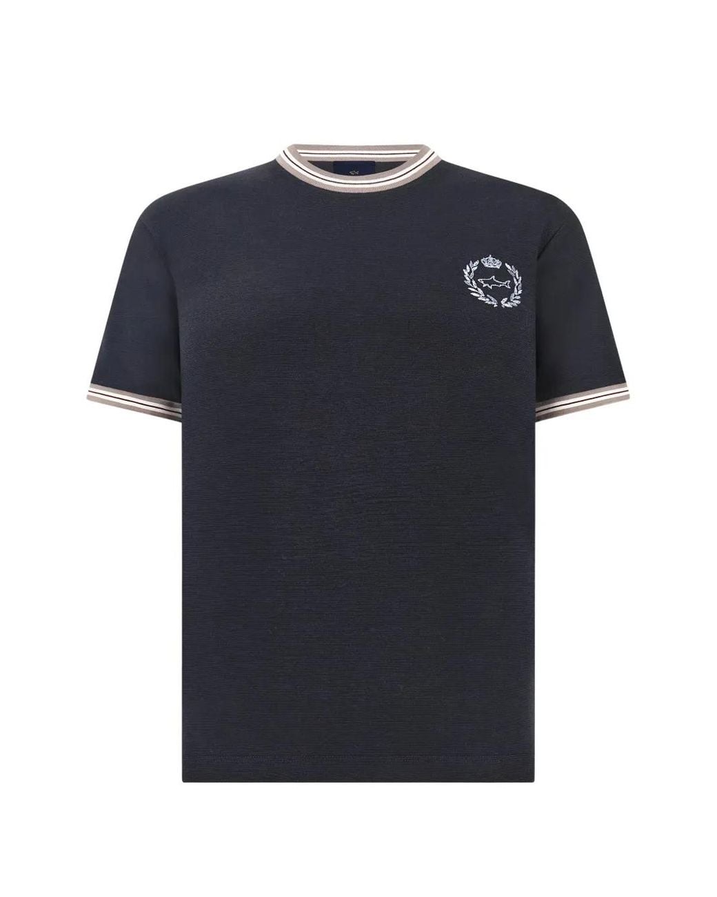 Paul & Shark Blue X-Soft Heraldic-Embroidered T-Shirt for men