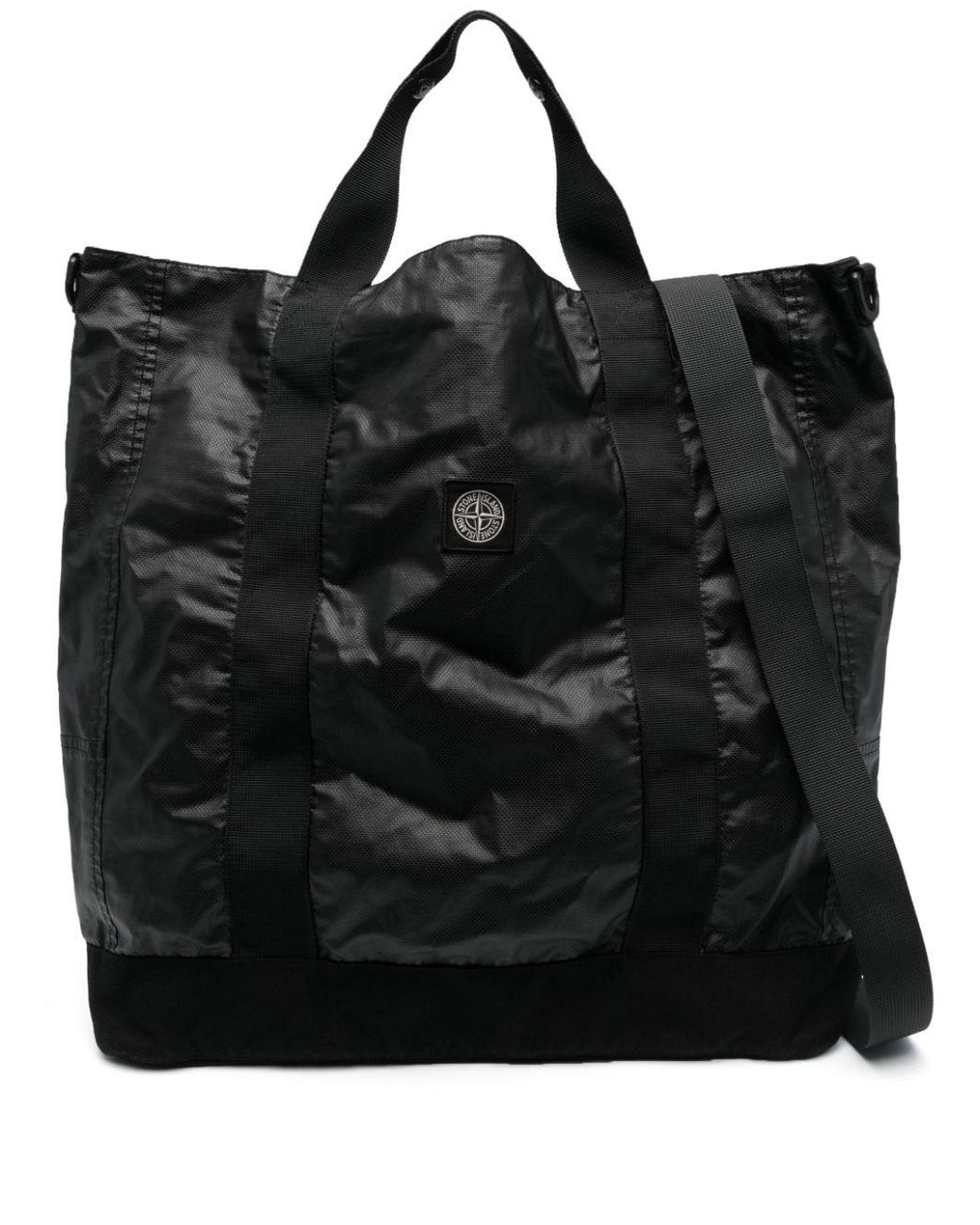 Stone Island Large Compass-patch Tote Bag in Black for Men | Lyst