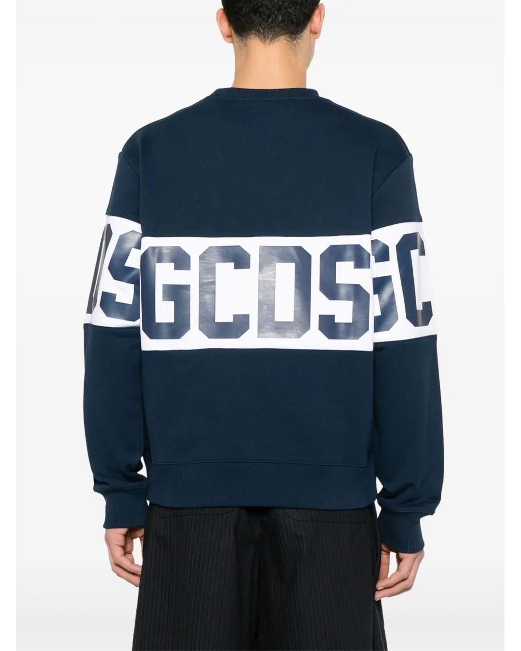Gcds Blue Logo-Band Sweatshirt for men