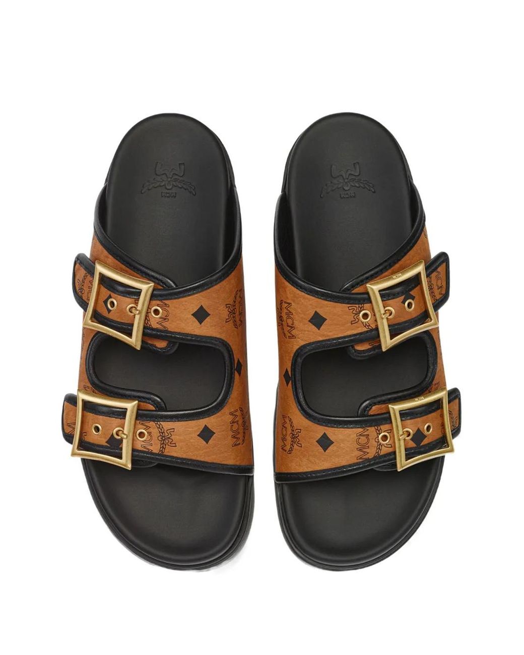 MCM Brown Visetos-Canvas Sandals