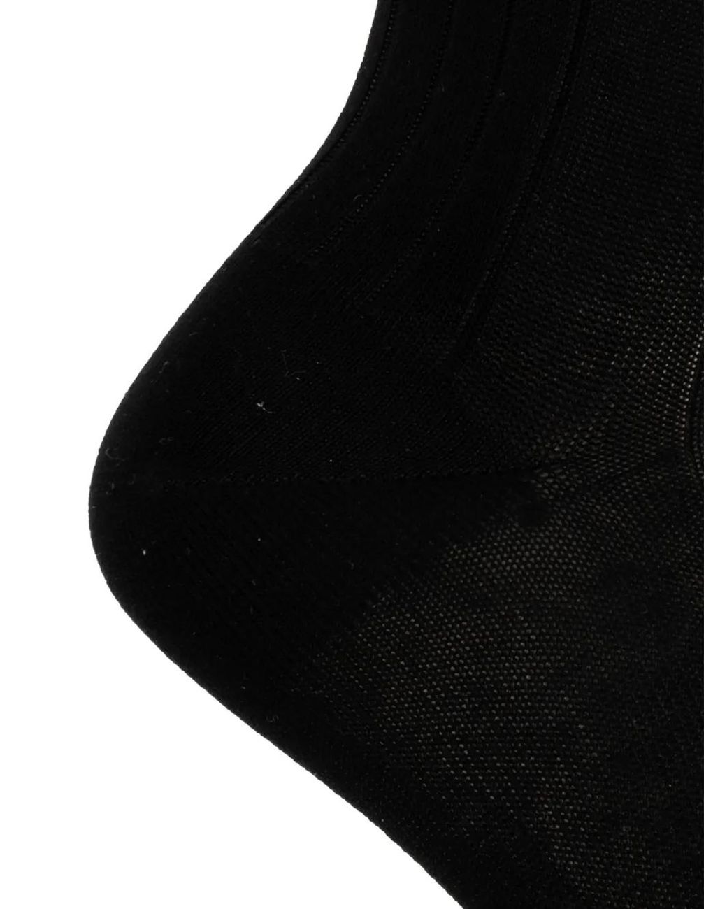Calcetines De Algodón En Canalé Bordados Versace de hombre de color Black