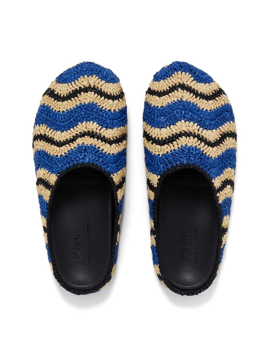 Marni Blue Mocassins Fussbet Sabot À Bout Rond for men
