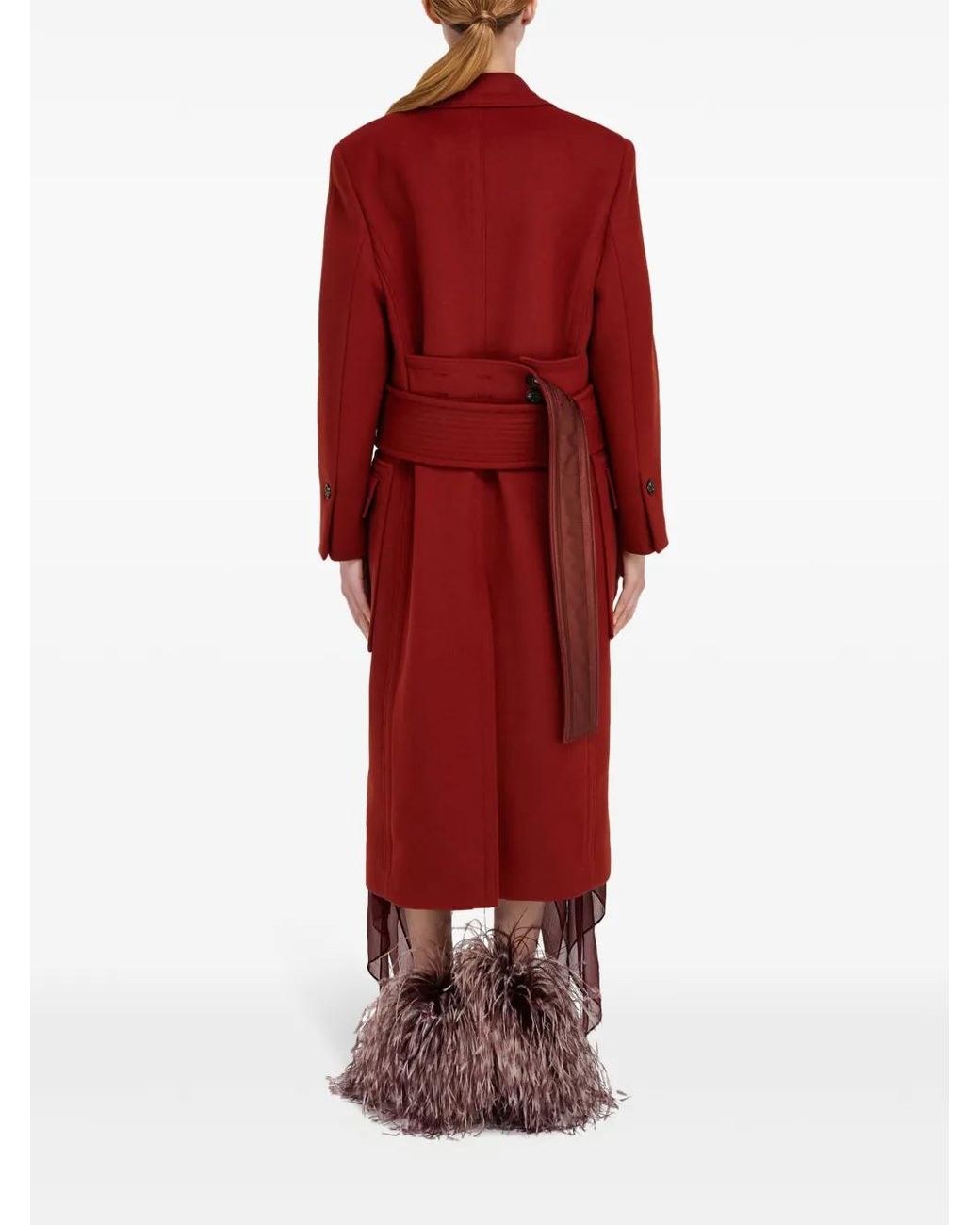 Ferragamo Jas Met Ceintuur in het Red