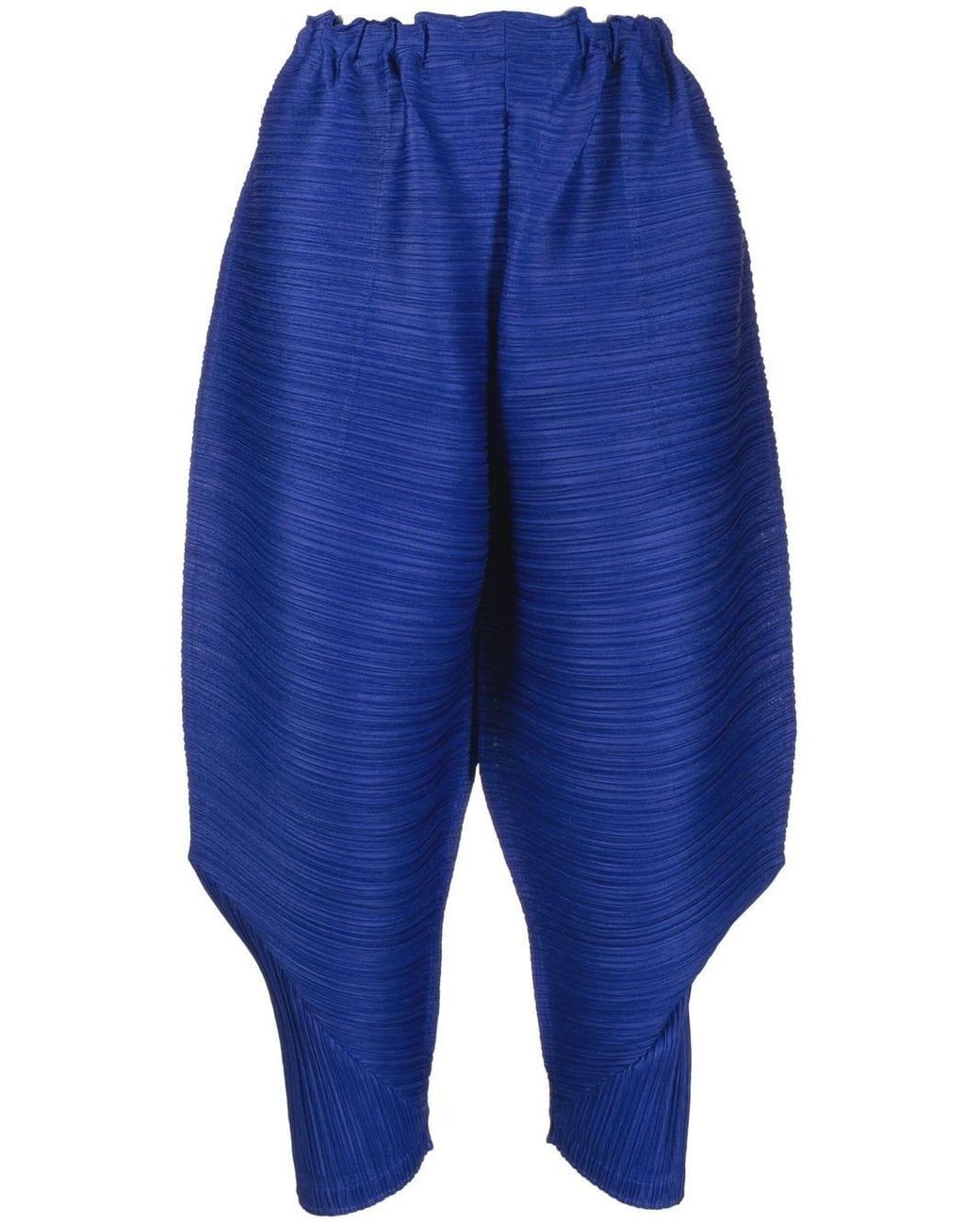 Pleats Please Issey Miyake Thicker Bouncer Cropped Pants in Blue | Lyst