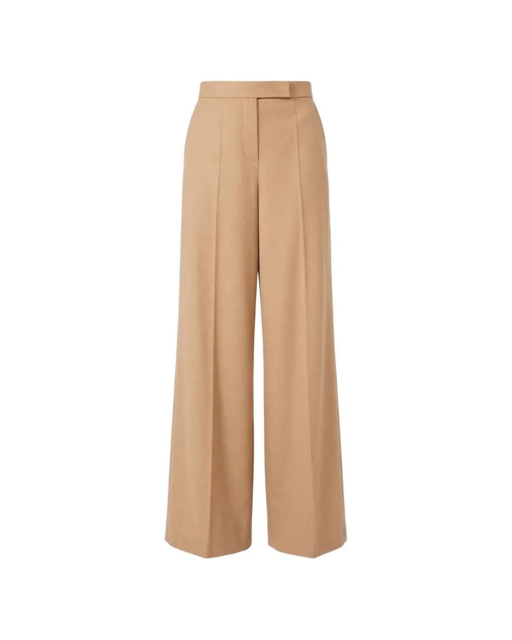 Max Mara Natural Wide Sable-Look Camel Trousers