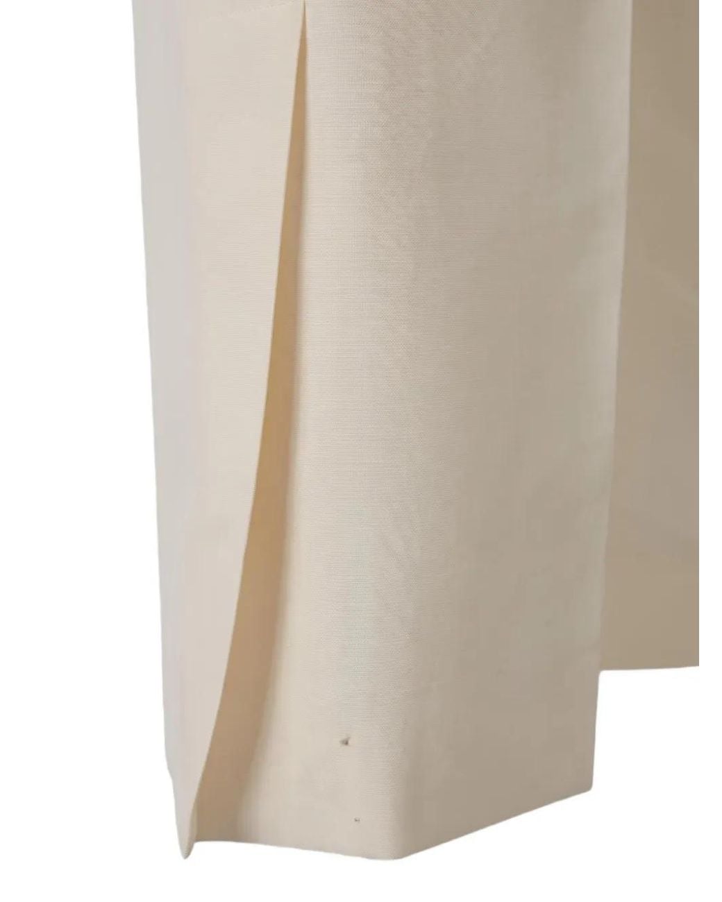 Khaite White Pressed-Crease Slit-Hem Trousers