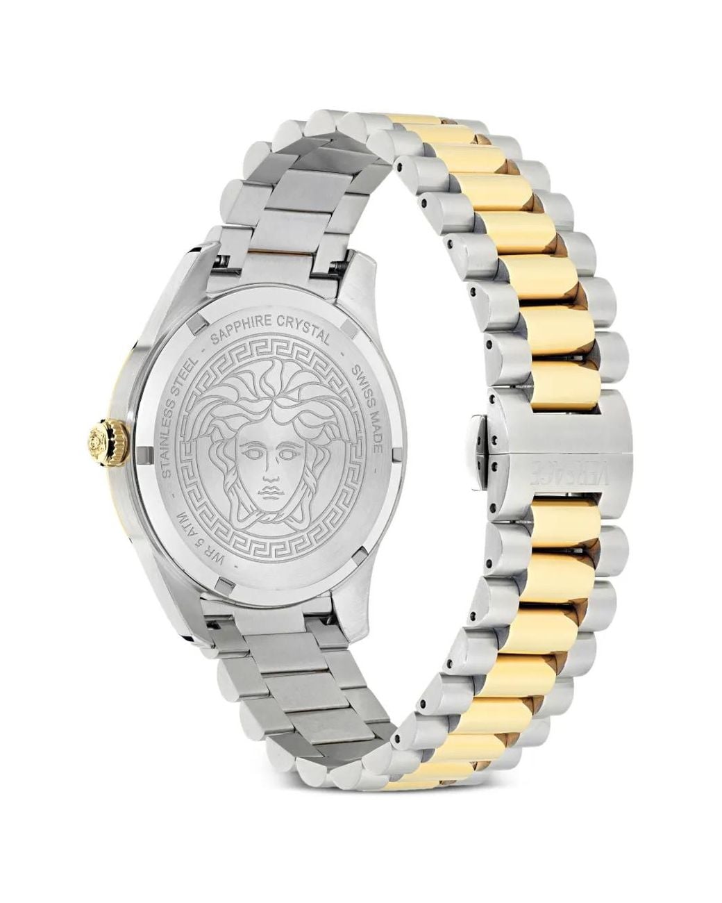 Greca Gmt Fluted 41Mm di Versace in Metallic da Uomo