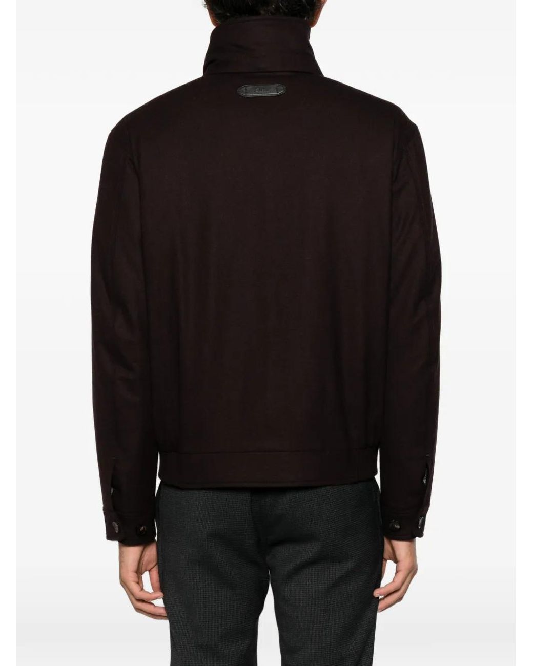 Brioni Black High-Neck Zip-Up Jacket for men