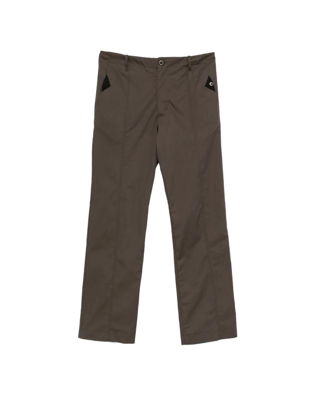 Kiko Kostadinov Gray Contrast-Panel Straight-Leg Trousers for men