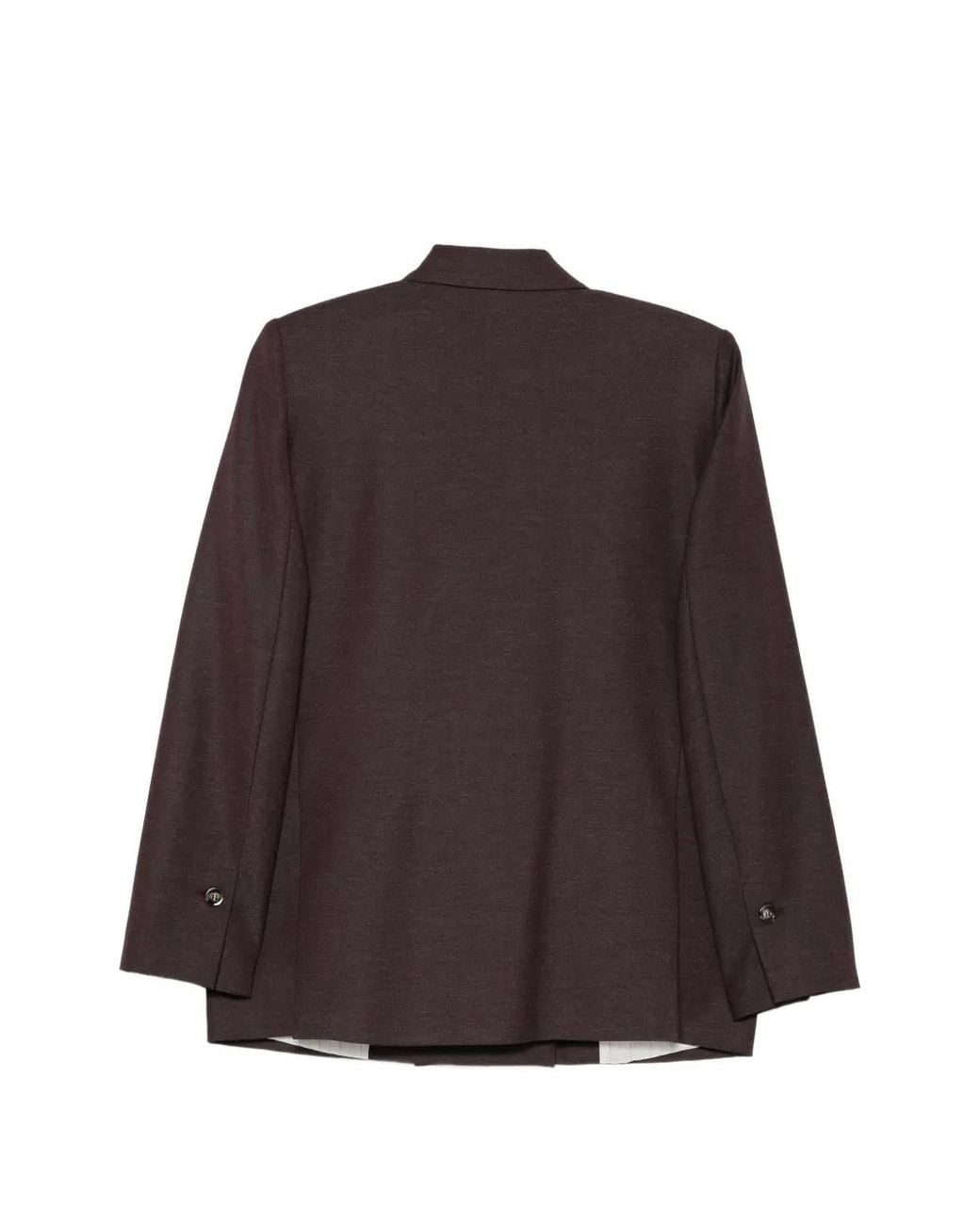 SOLOTRE Brown Double-Breasted Peak-Lapel Jacket