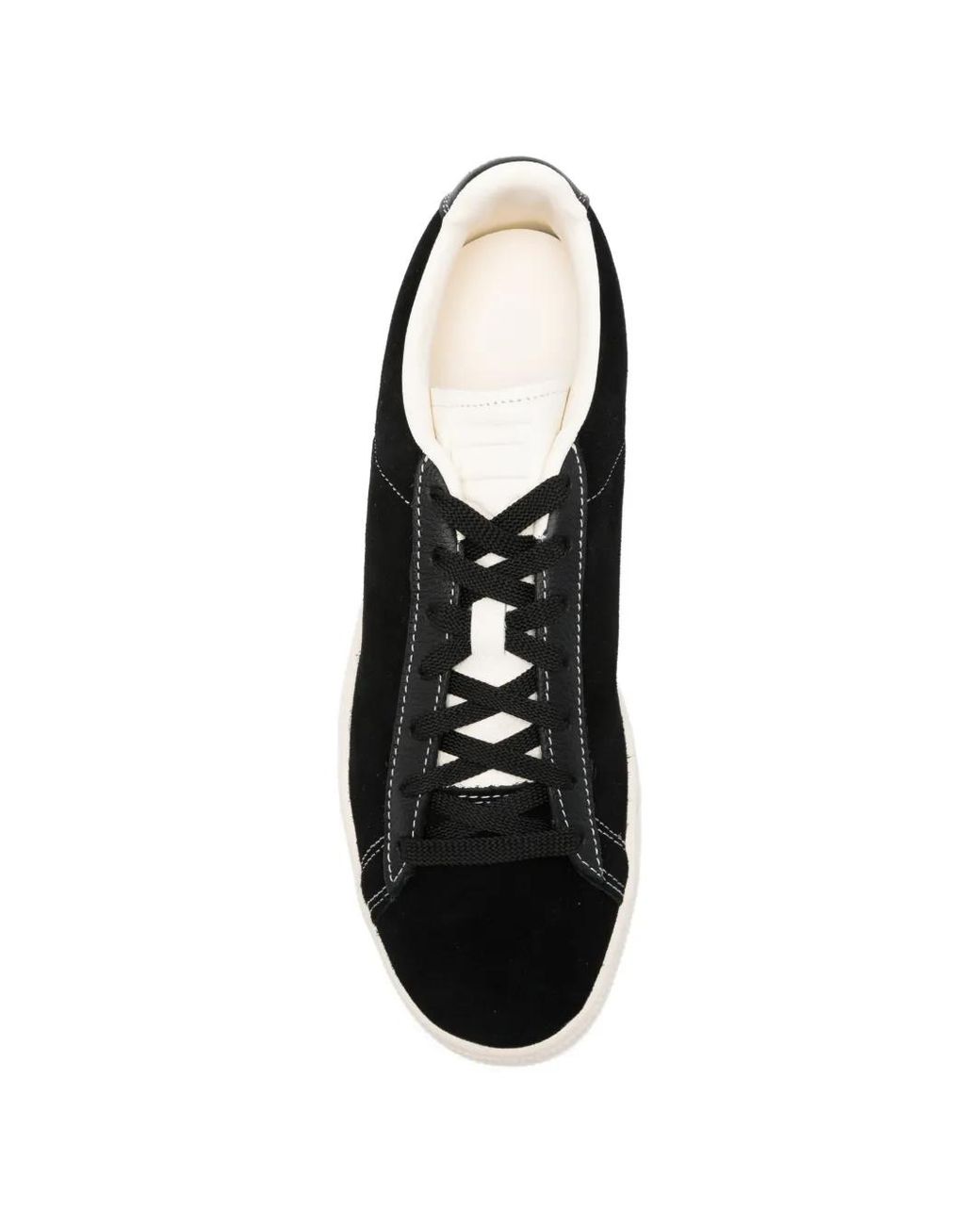 PUMA Black Suede Icons Logo-Detail Sneakers