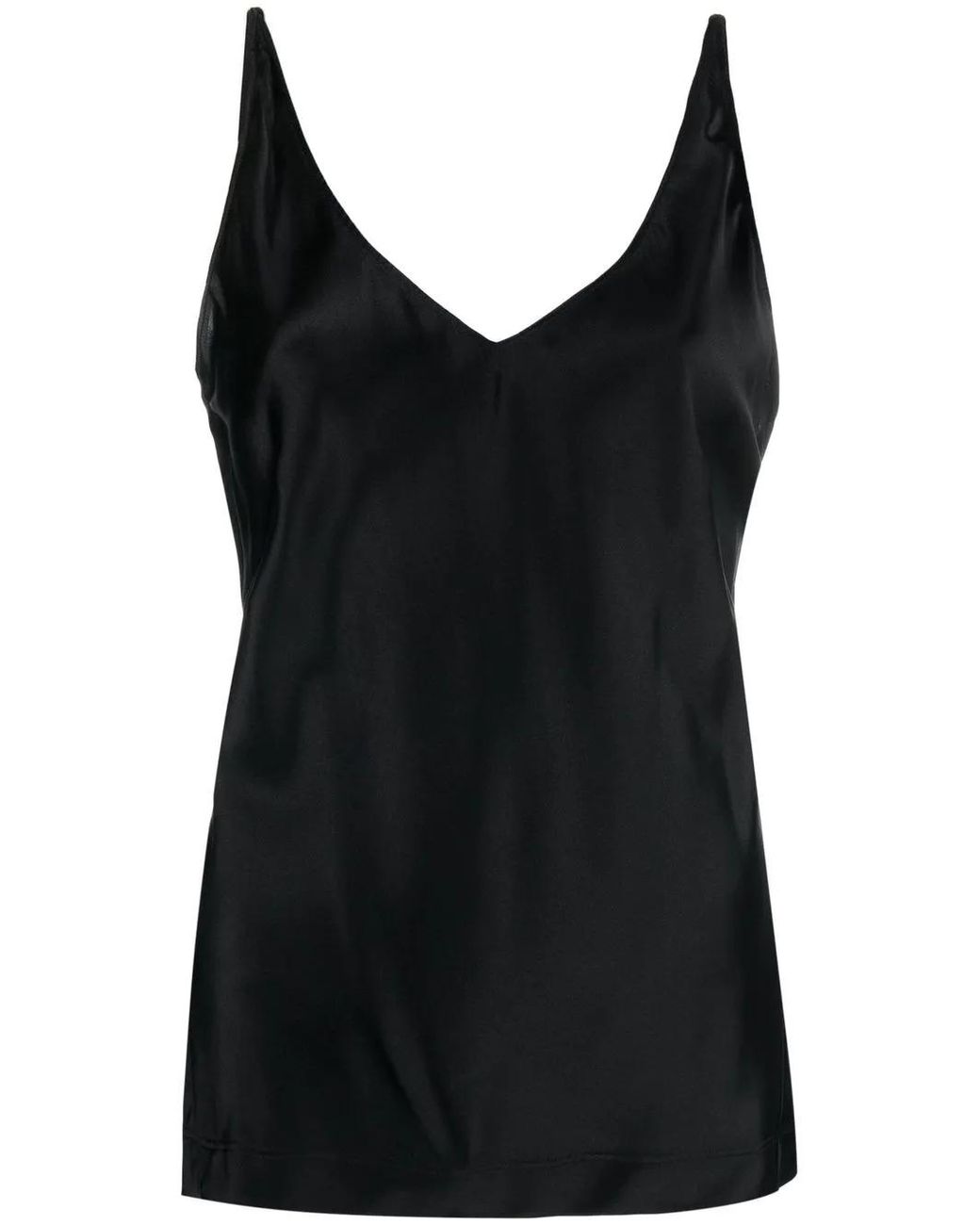 Dorothee Schumacher Black V-Neck Stretch-Silk Top