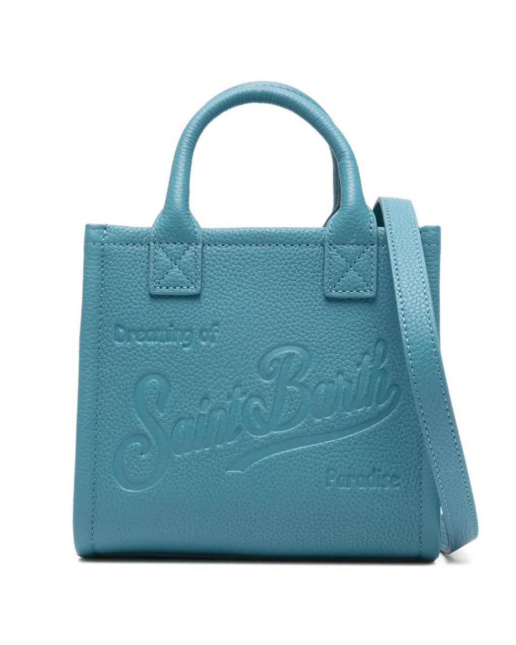 Mc2 Saint Barth Blue Mini Vanity Logo-Embossed Tote Bag