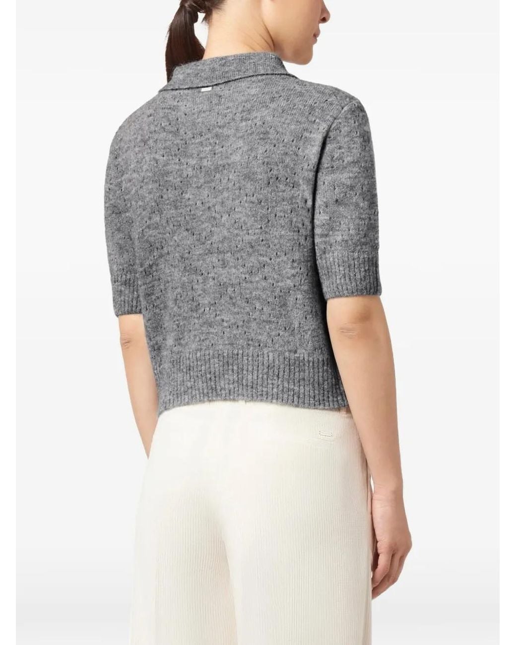 Paul & Shark Gray Short-Sleeve Knit Polo Shirt