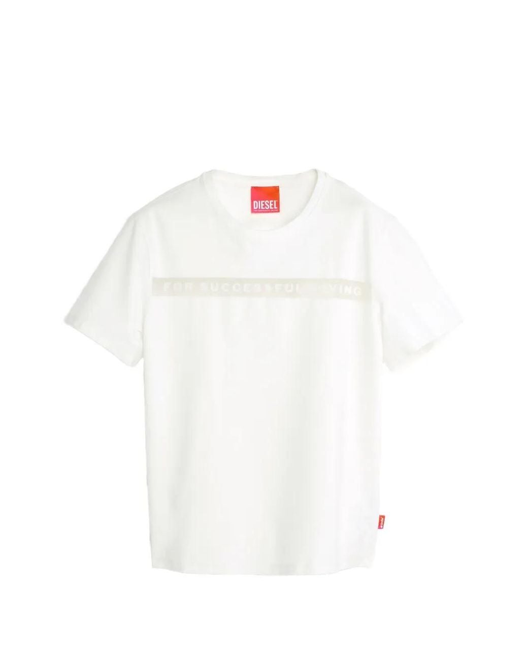 DIESEL White T-Shirt With For Successful Loving Logo