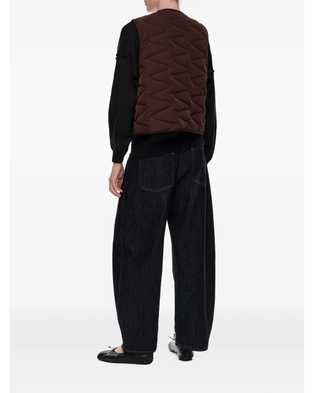 Bimba Y Lola Brown Dark-Chocolate Reversible Padded Vest