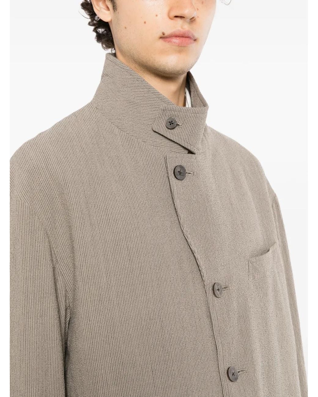CALMLENCE Gray High-Twisted Wool Blazer for men