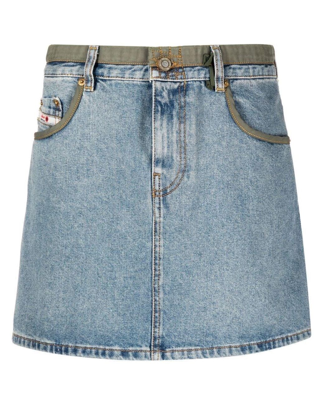 DIESEL High-waist Denim Skirt in Blue - Lyst