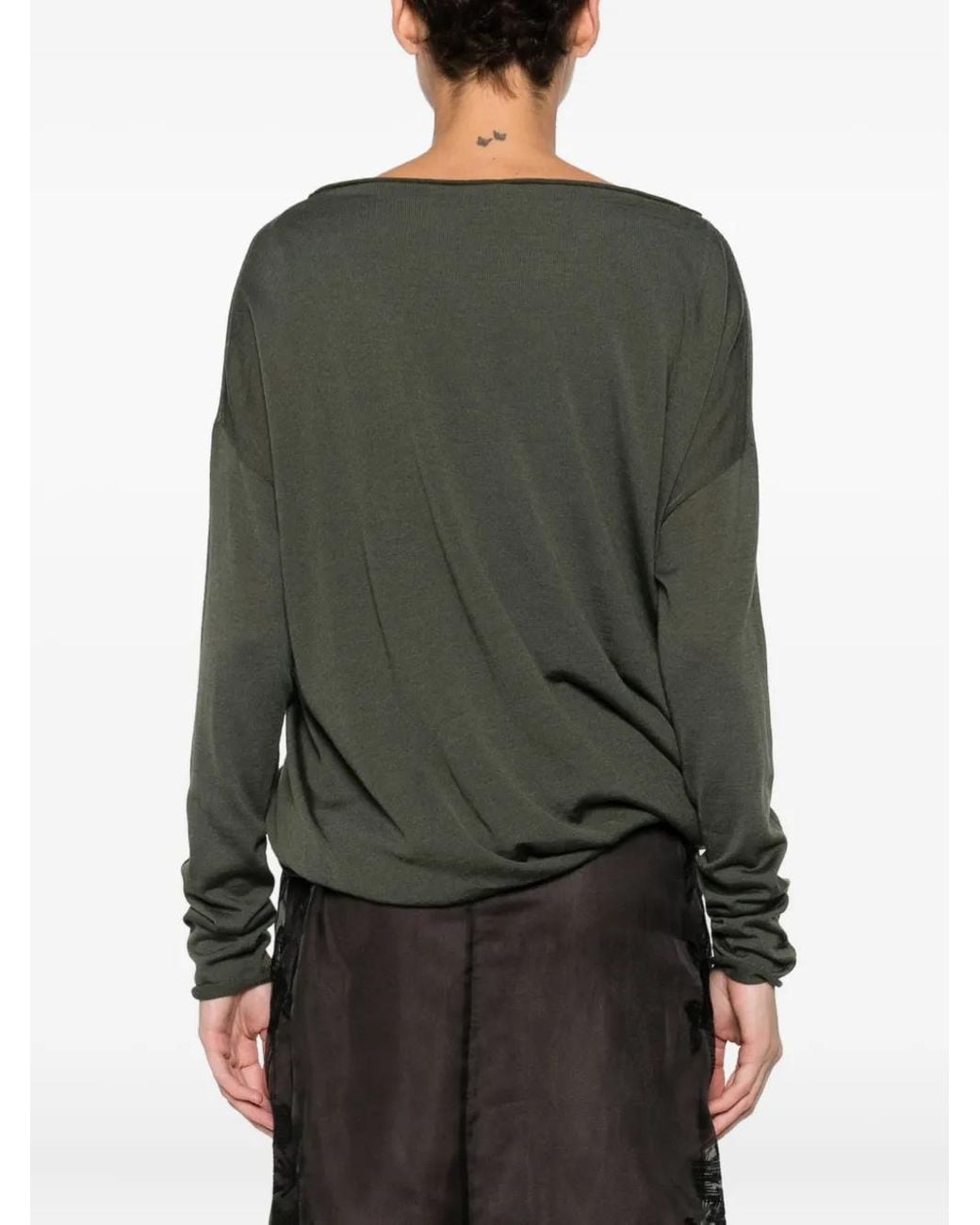 Liviana Conti Green Boat-Neck Sweater