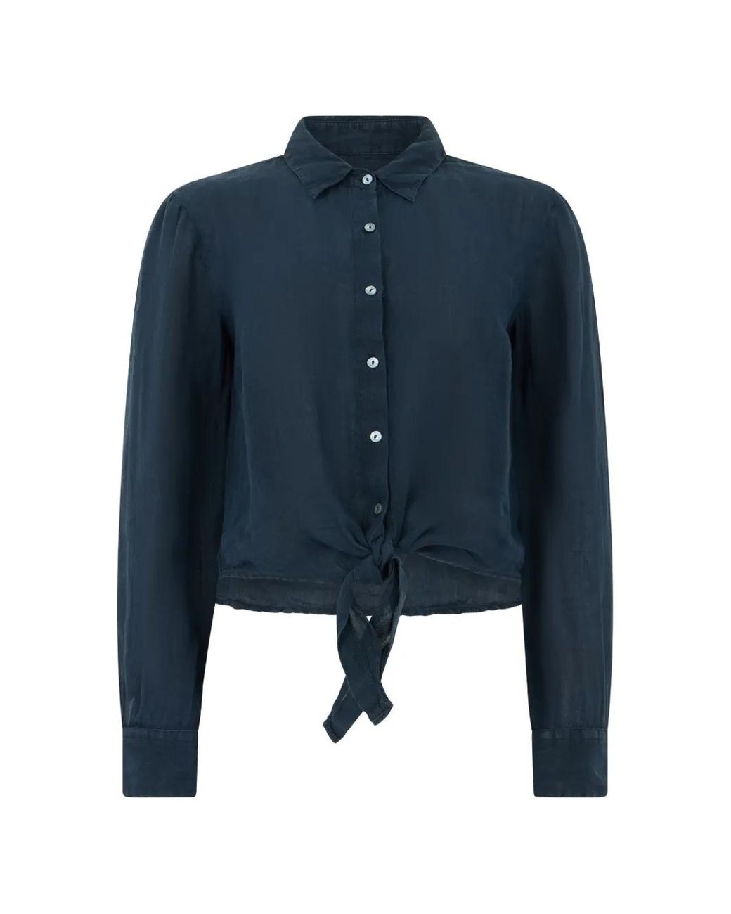 120% Lino Blouse in het Blue