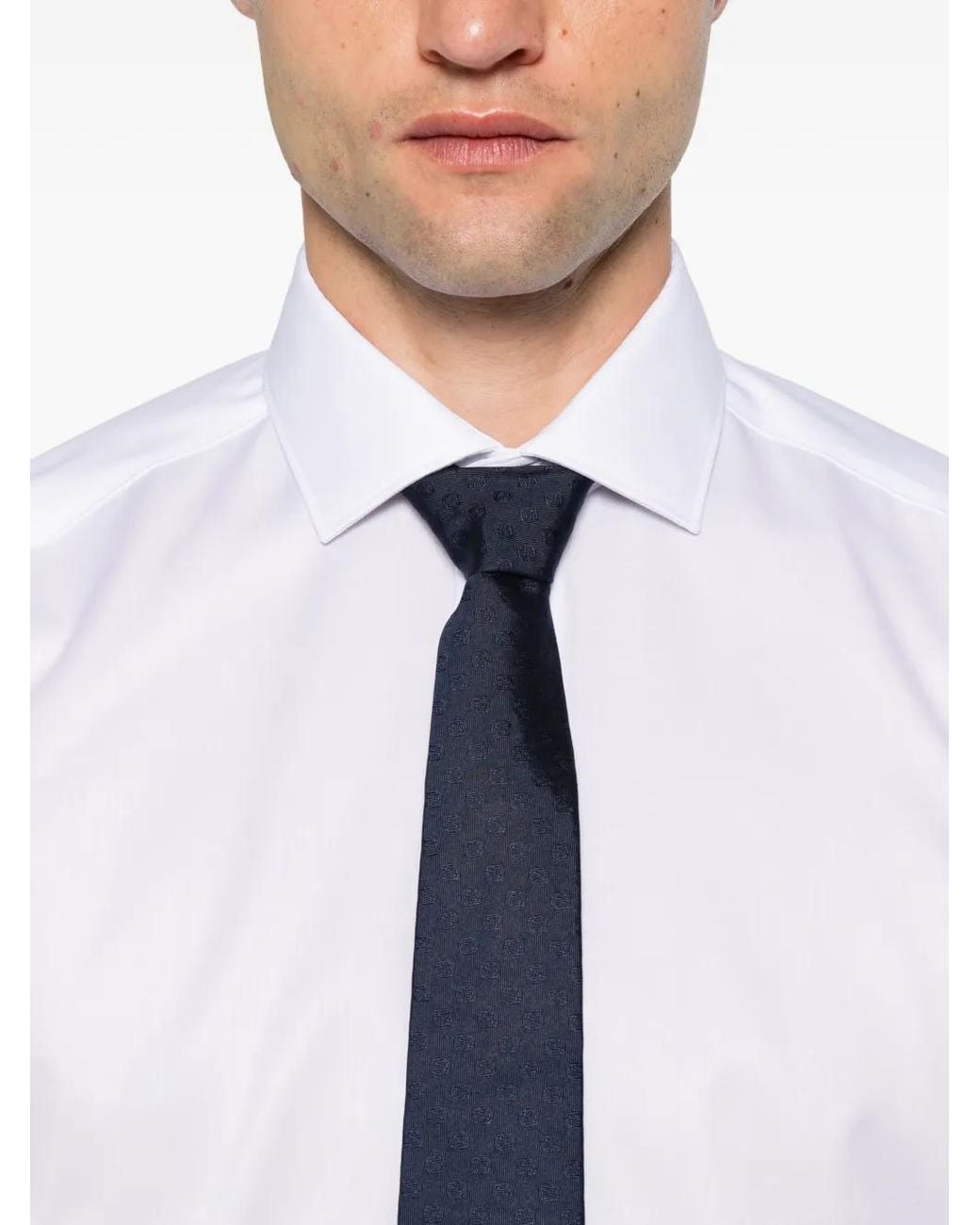 Olymp White Spread-Collar Long-Sleeve Shirt for men