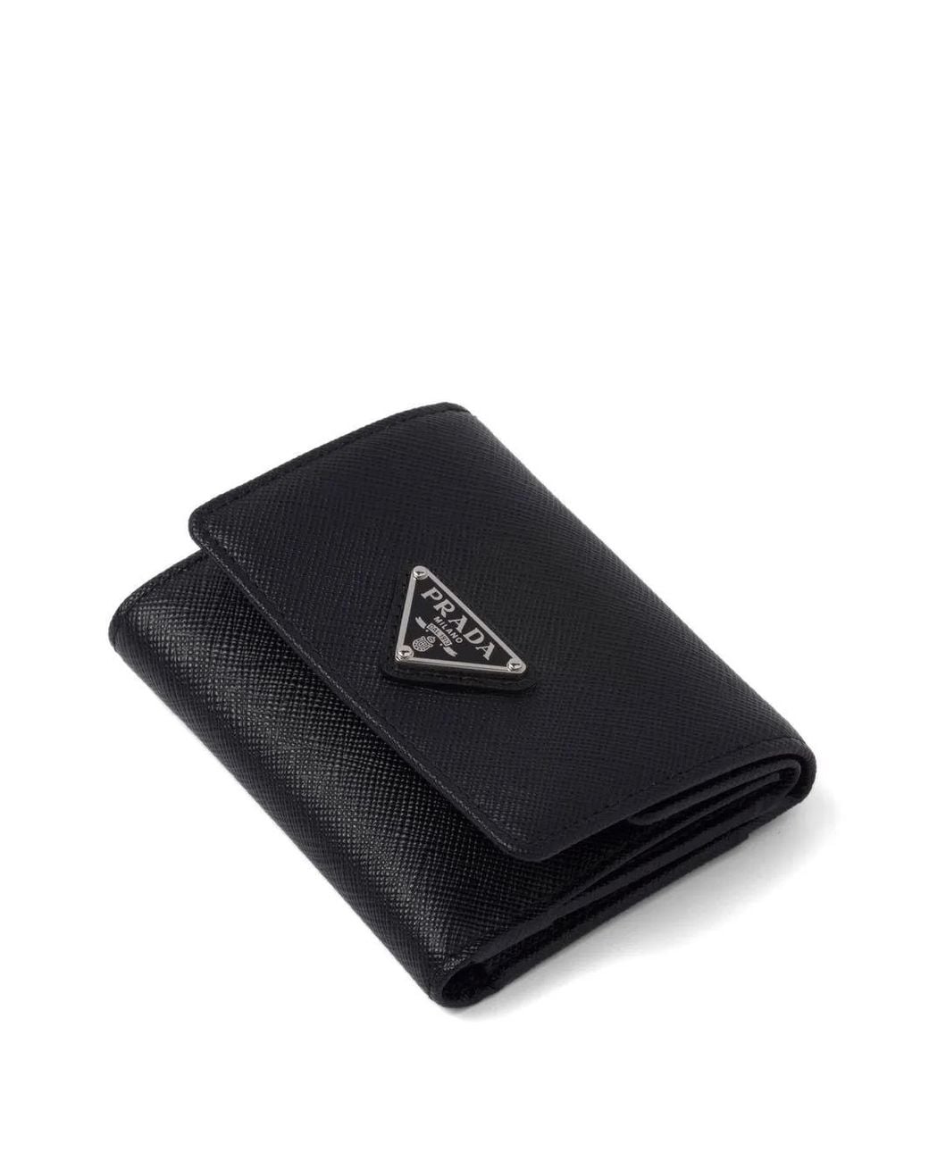 Prada Black Small Saffiano Leather Wallet
