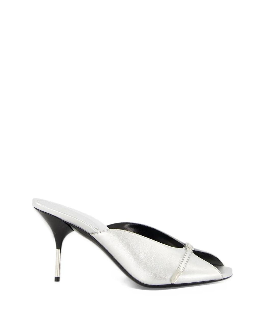 Versace White Buckle-Detail Metallic Sandals