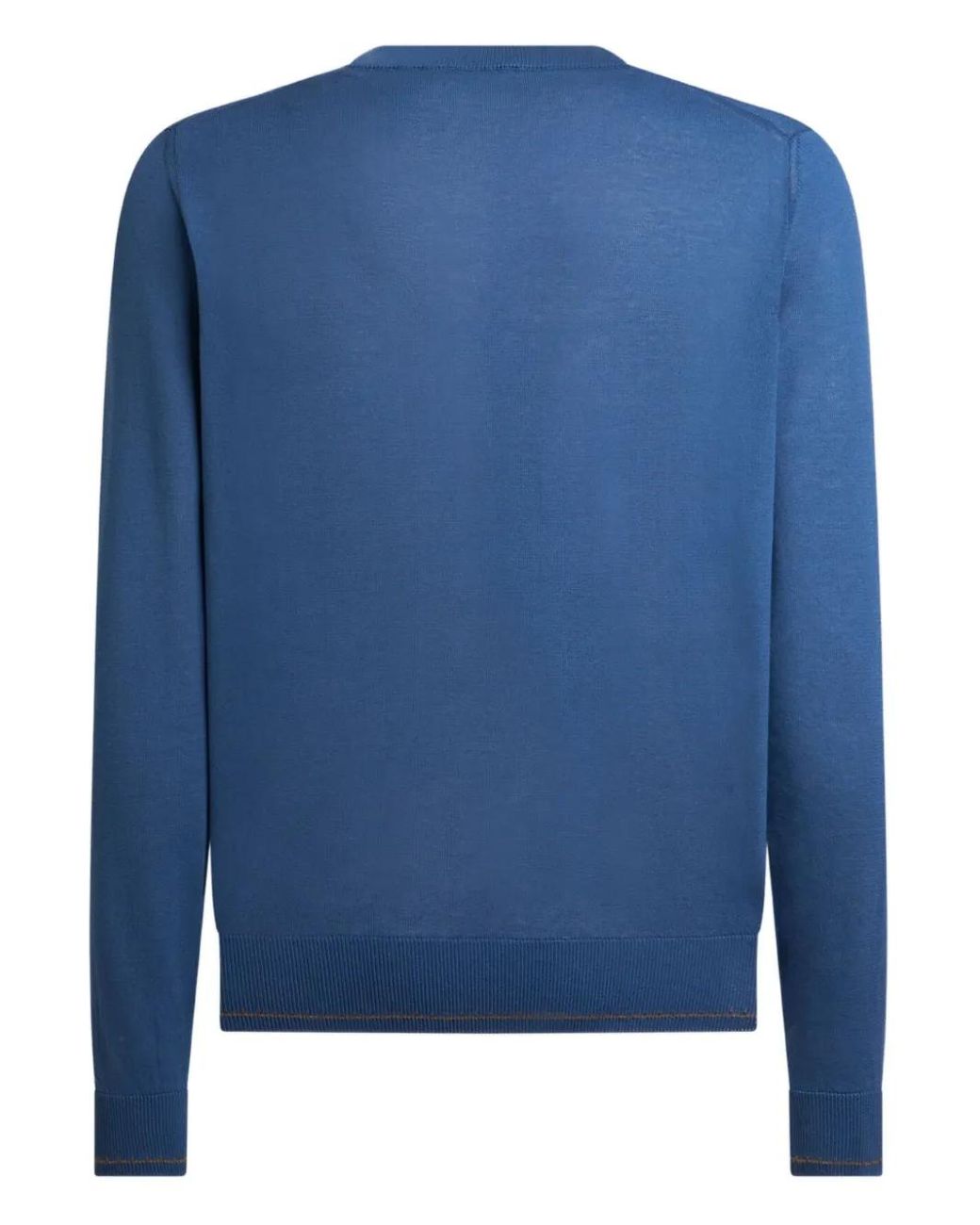 Etro Blue Crew-Neck Knitted Jumper for men