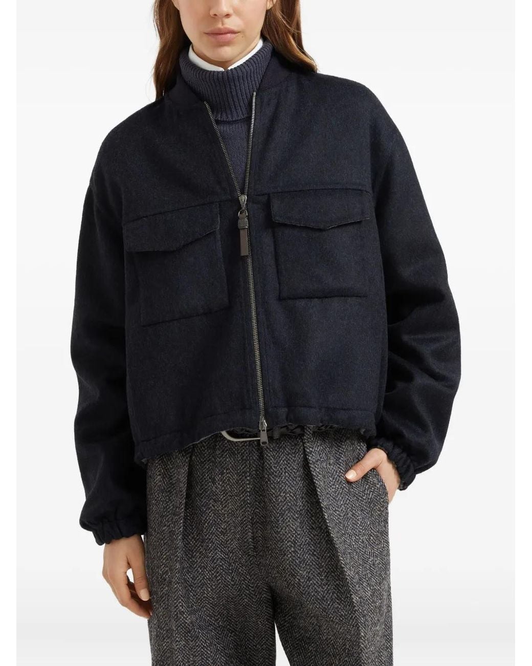 Brunello Cucinelli Blue Virgin Wool Jacket