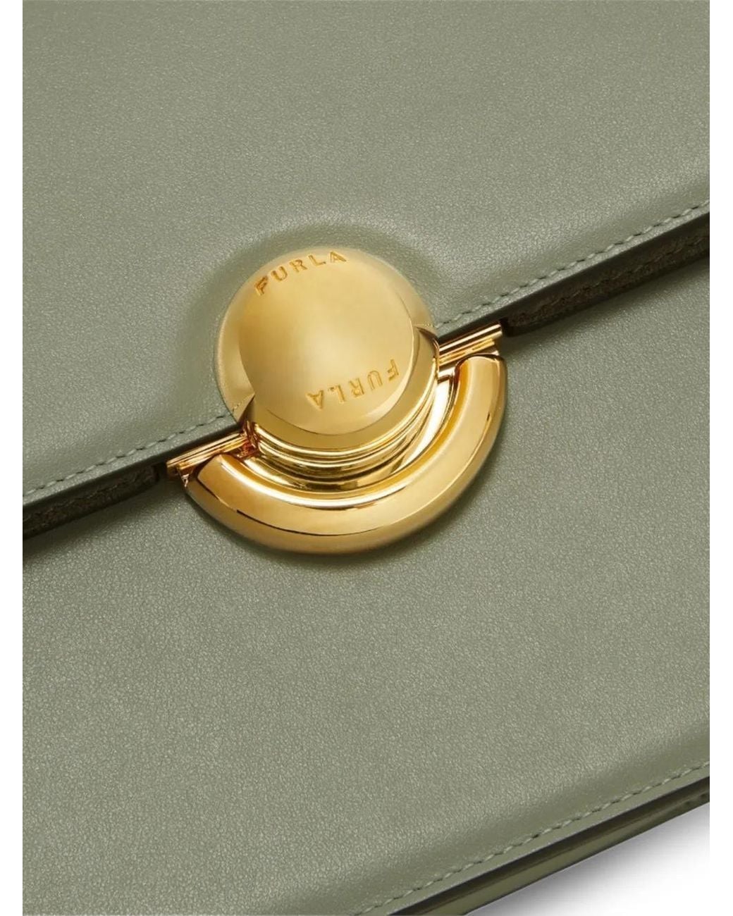 Furla Metallic Suede-Panelled Leather Tote Bag