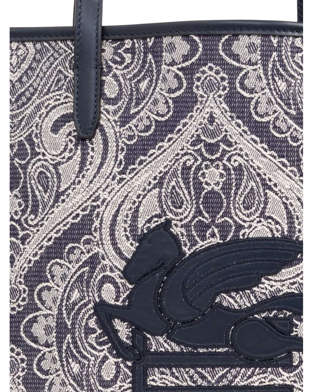 Etro White Medium Love Trotter Paisley-Pattern Tote Bag
