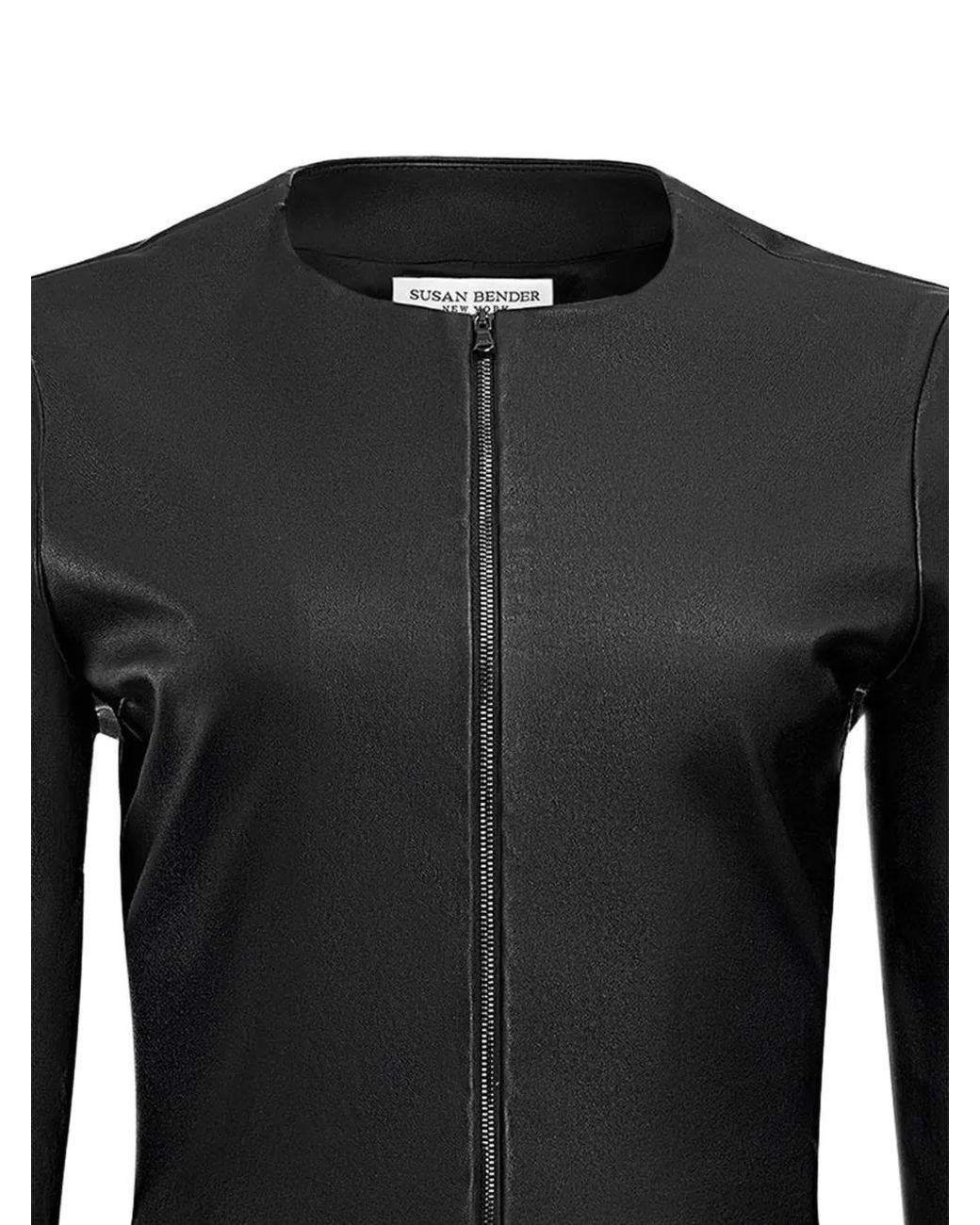 Susan Bender Black Cropped Leather Jacket