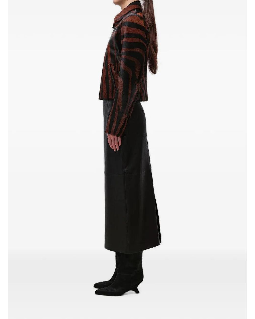 Jonathan Simkhai Black Daria Zebra-Print Jacket