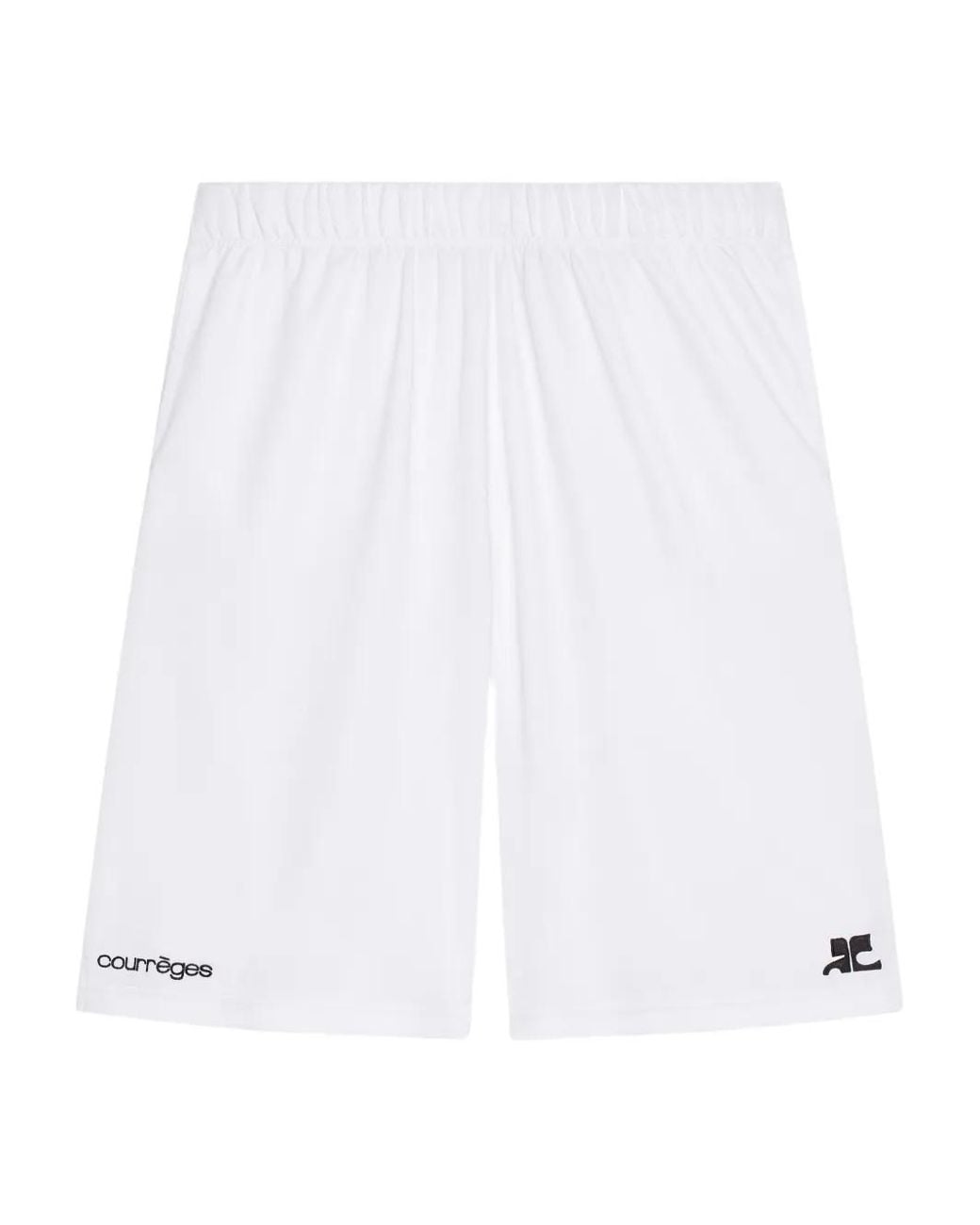 Courreges White Logo-Print Elasticated-Waistband Shorts for men