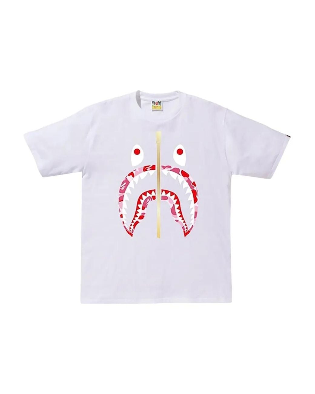 A Bathing Ape White Zip Shark Short-Sleeve T-Shirt for men